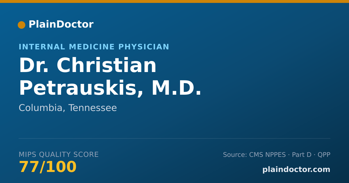 Shareable card for Christian Petrauskis, M.D. - Internal Medicine Physician, Columbia, TN
