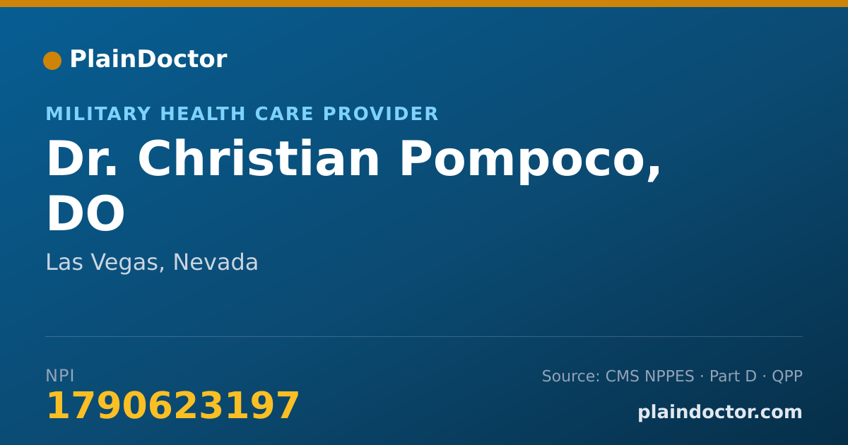 Shareable card for Christian Pompoco, DO - Military Health Care Provider, Las Vegas, NV