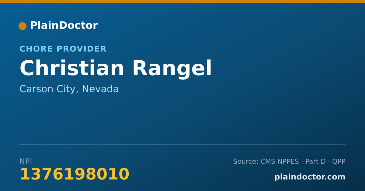 Shareable card for Christian Rangel - Chore Provider, Carson City, NV