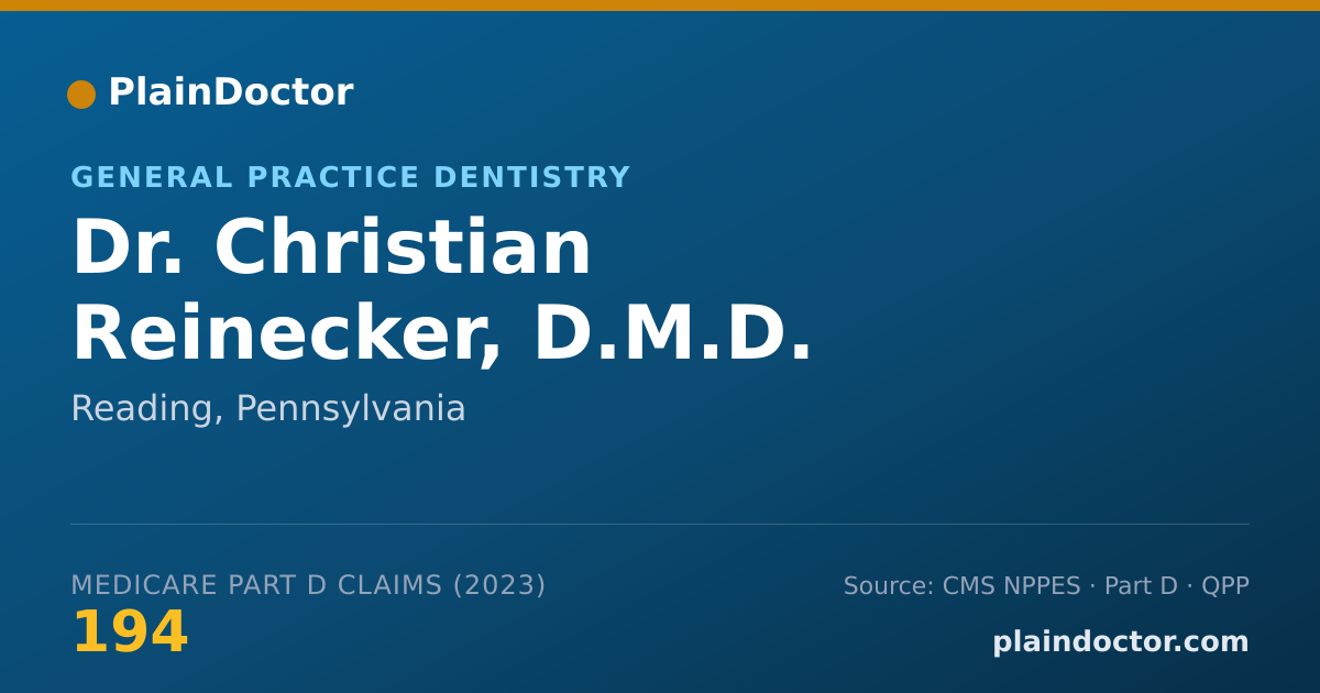 Shareable card for Christian Reinecker, D.M.D. - General Practice Dentistry, Reading, PA