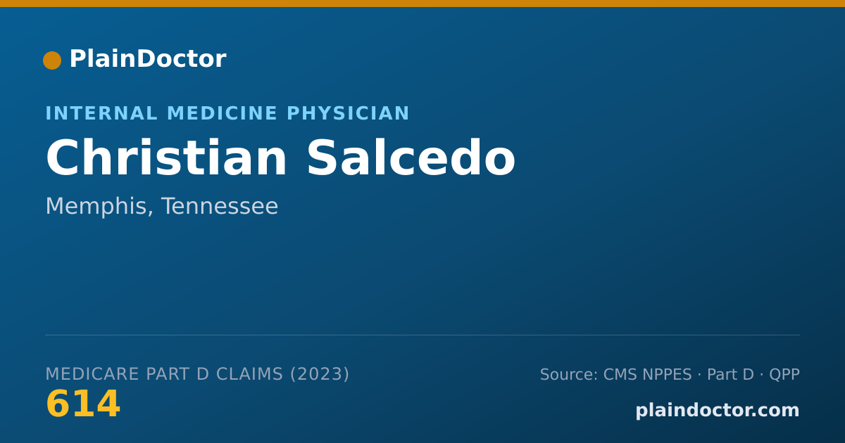 Shareable card for Christian Salcedo - Internal Medicine Physician, Memphis, TN