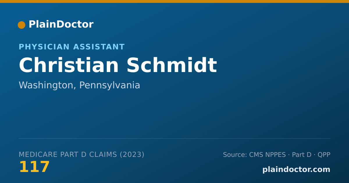 Shareable card for Christian Schmidt - Physician Assistant, Washington, PA