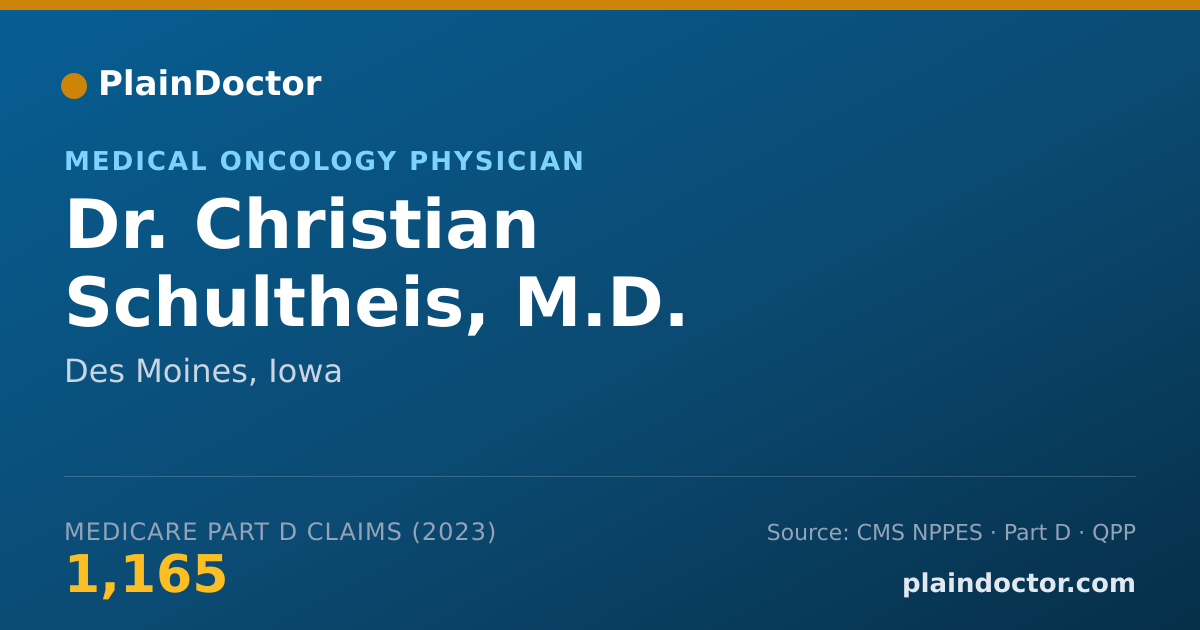 Shareable card for Christian Schultheis, M.D. - Medical Oncology Physician, Des Moines, IA