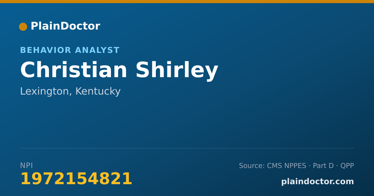 Shareable card for Christian Shirley - Behavior Analyst, Lexington, KY