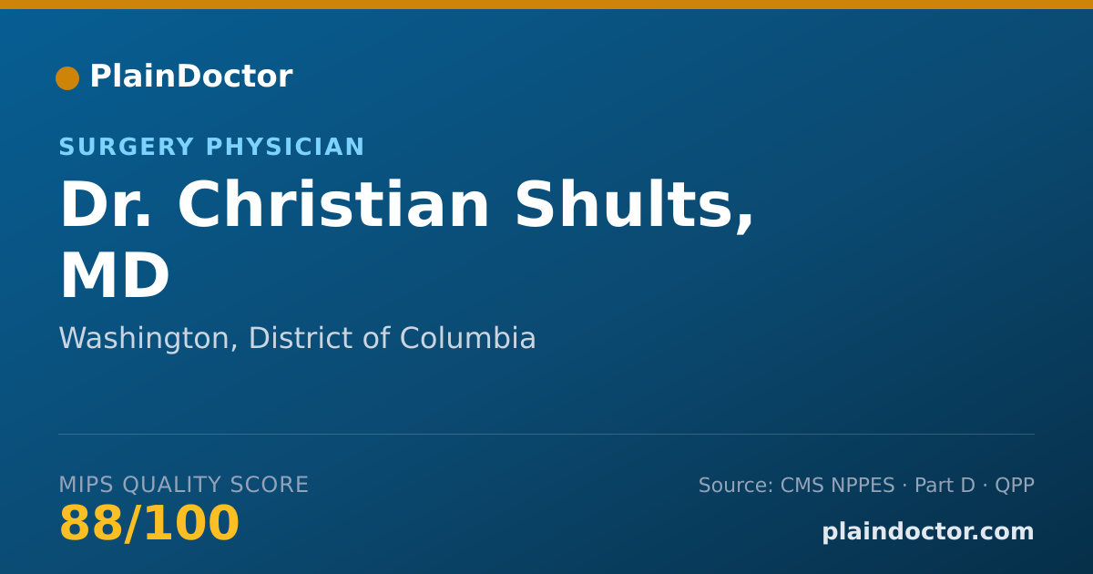 Shareable card for Christian Shults, MD - Surgery Physician, Washington, DC