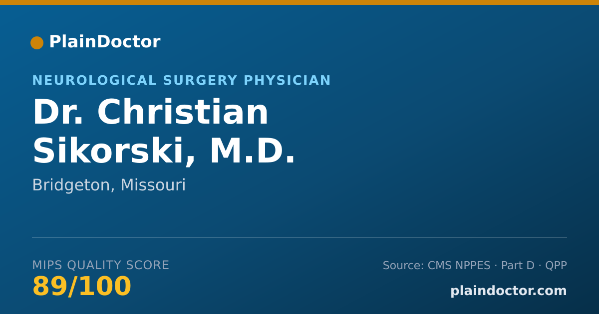 Shareable card for Christian Sikorski, M.D. - Neurological Surgery Physician, Bridgeton, MO