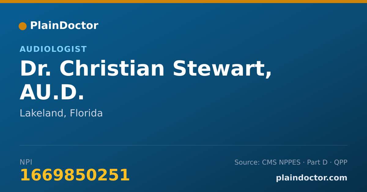 Shareable card for Christian Stewart, AU.D. - Audiologist, Lakeland, FL