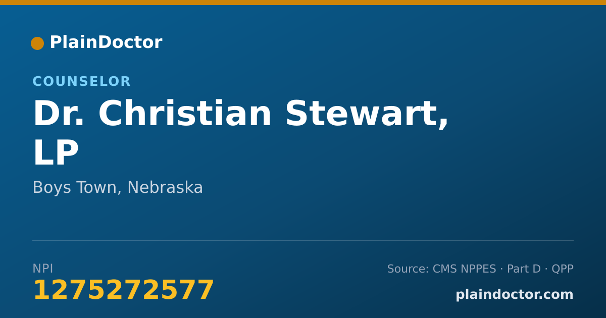 Shareable card for Christian Stewart, LP - Counselor, Boys Town, NE