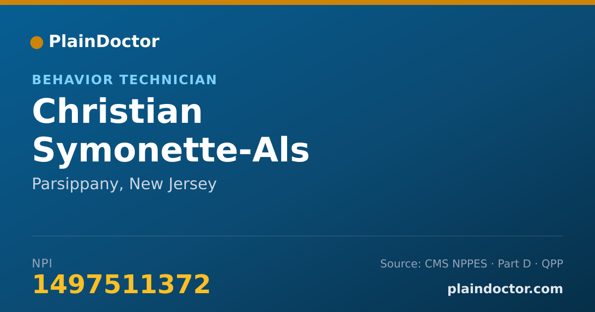 Shareable card for Christian Symonette-Als - Behavior Technician, Parsippany, NJ