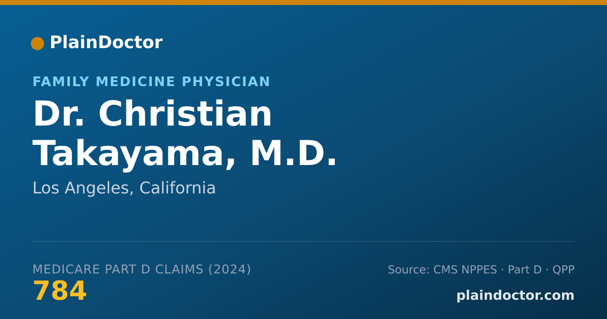 Shareable card for Christian Takayama, M.D. - Family Medicine Physician, Los Angeles, CA