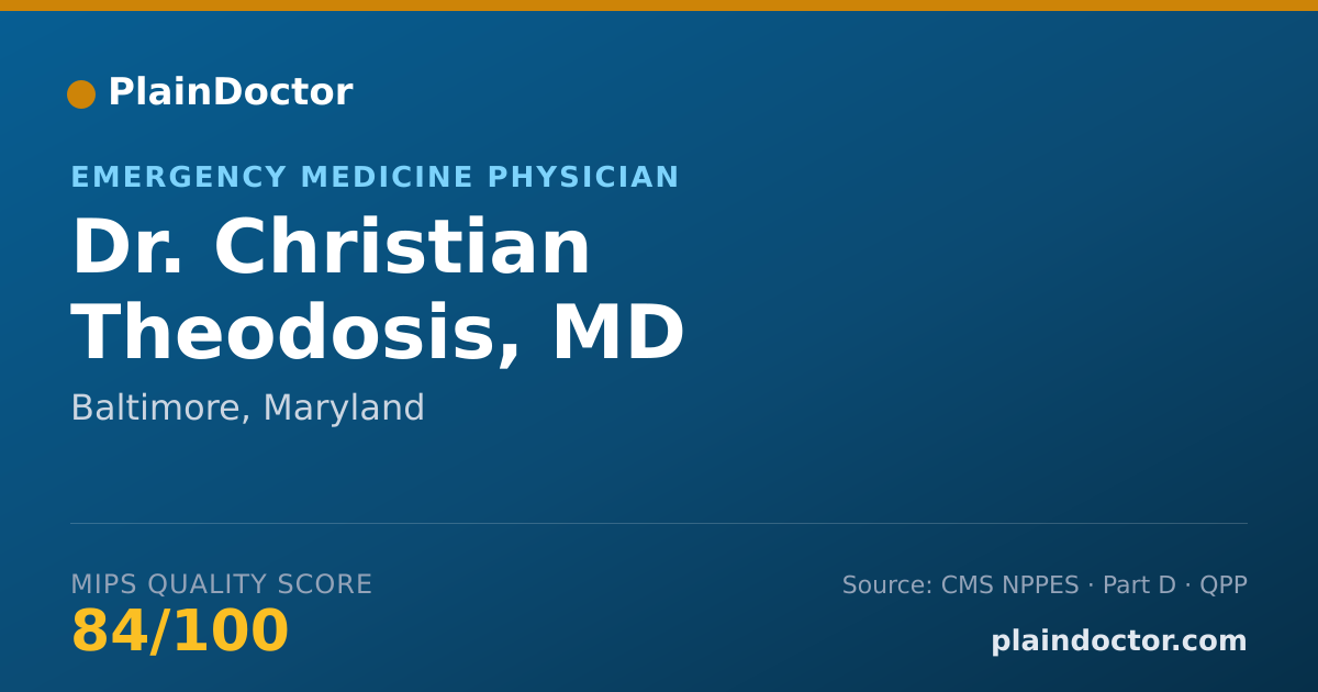 Shareable card for Christian Theodosis, MD - Emergency Medicine Physician, Baltimore, MD