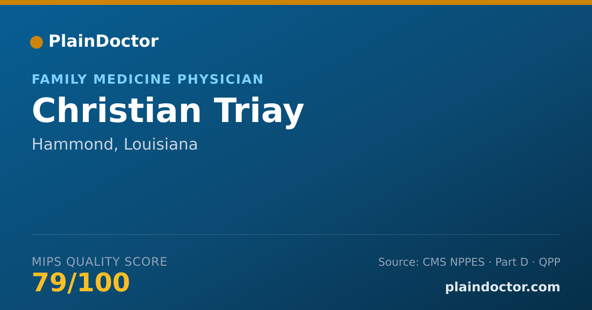 Shareable card for Christian Triay - Family Medicine Physician, Hammond, LA