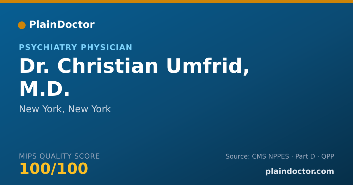 Shareable card for Christian Umfrid, M.D. - Psychiatry Physician, New York, NY