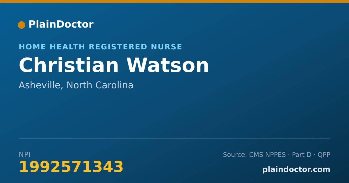 Shareable card for Christian Watson - Home Health Registered Nurse, Asheville, NC