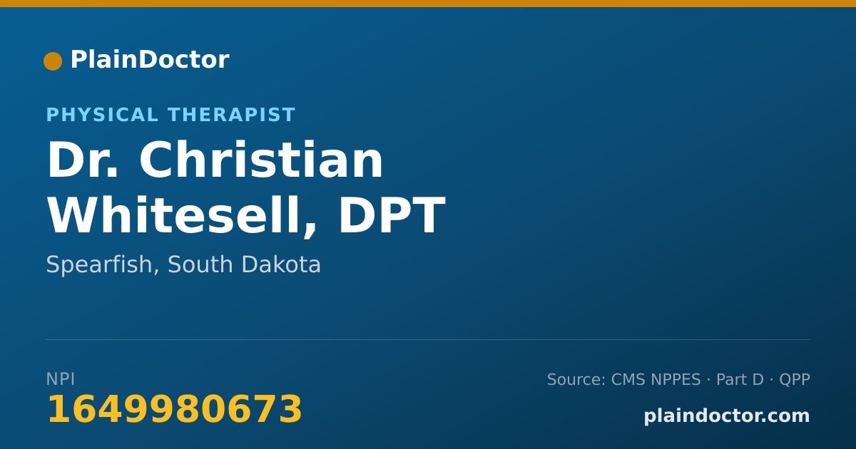 Shareable card for Christian Whitesell, DPT - Physical Therapist, Spearfish, SD