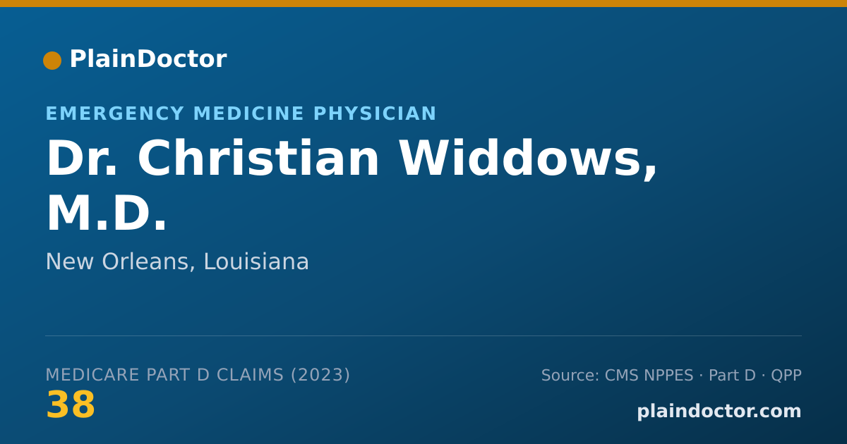 Shareable card for Christian Widdows, M.D. - Emergency Medicine Physician, New Orleans, LA