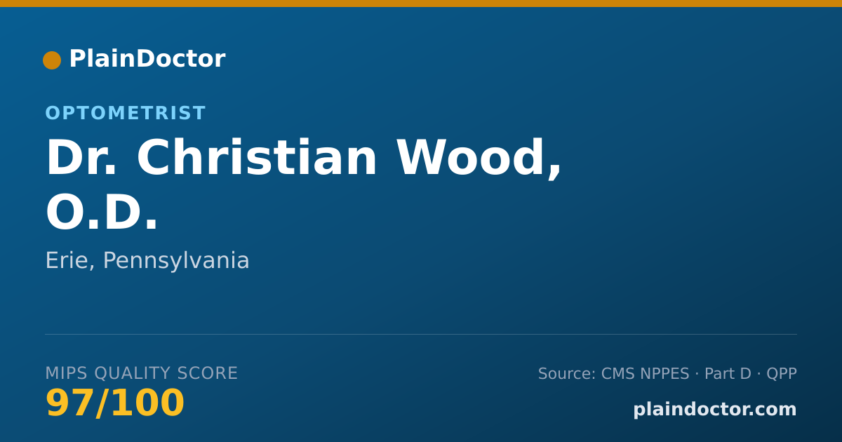 Shareable card for Christian Wood, O.D. - Optometrist, Erie, PA