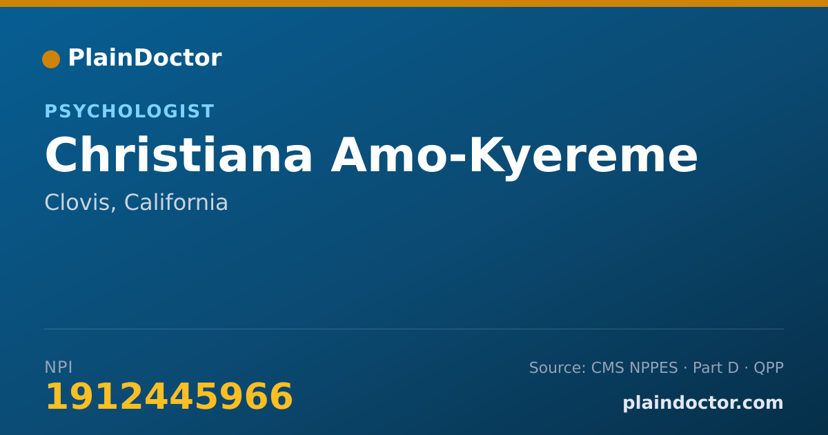 Shareable card for Christiana Amo-Kyereme - Psychologist, Clovis, CA