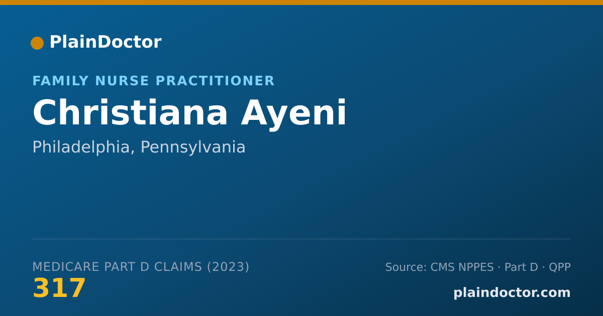Shareable card for Christiana Ayeni - Family Nurse Practitioner, Philadelphia, PA