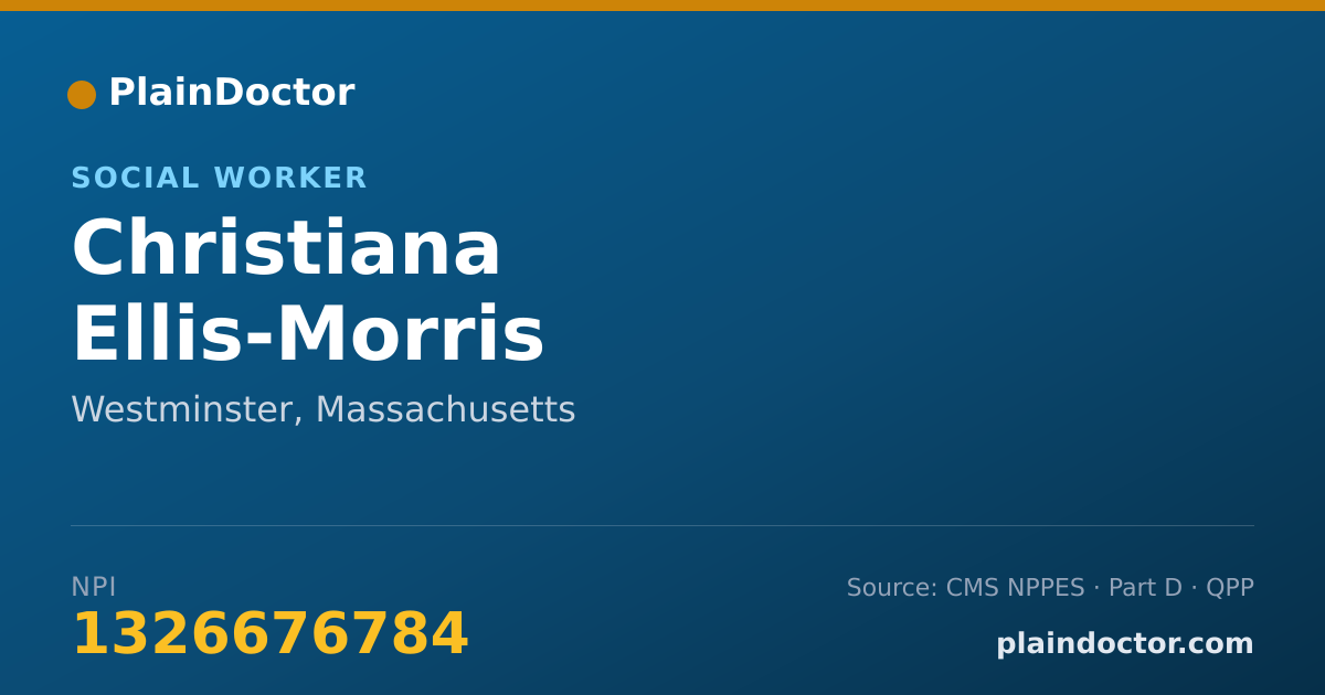 Shareable card for Christiana Ellis-Morris - Social Worker, Westminster, MA
