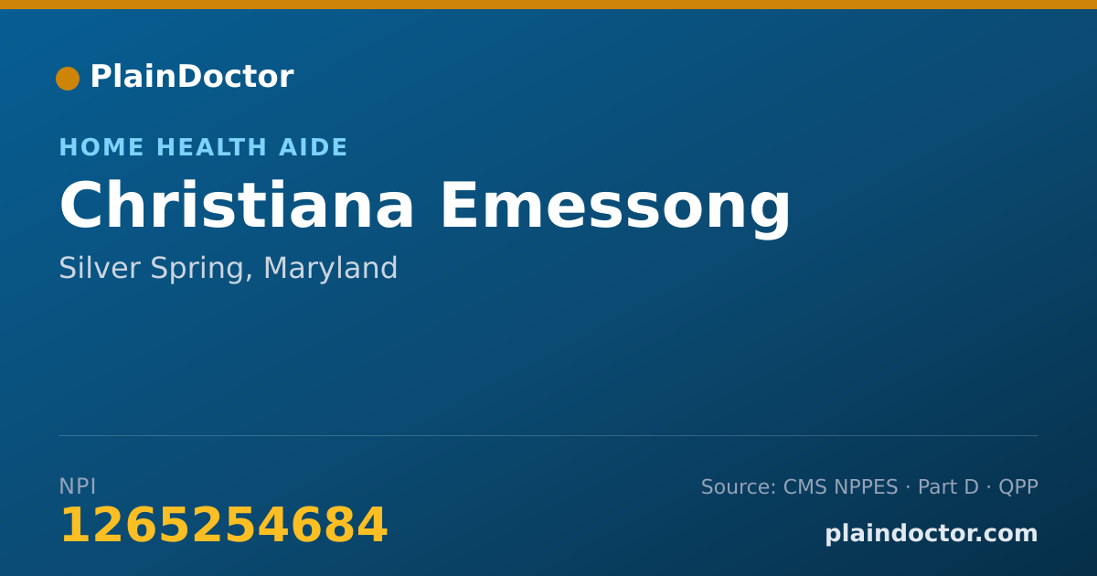 Shareable card for Christiana Emessong - Home Health Aide, Silver Spring, MD