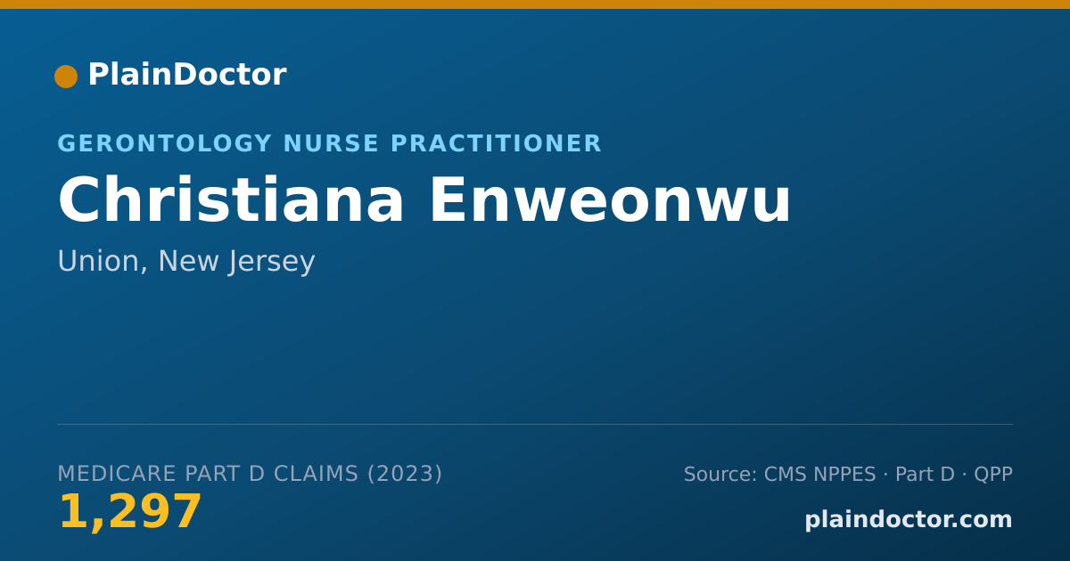 Shareable card for Christiana Enweonwu - Gerontology Nurse Practitioner, Union, NJ