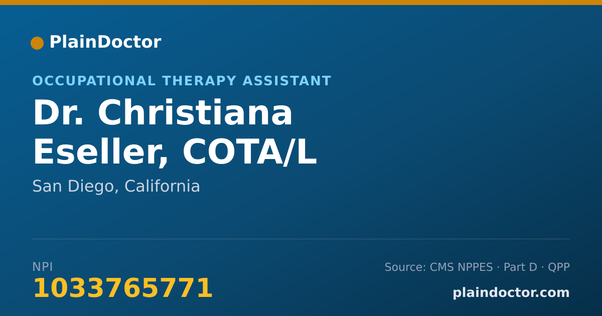 Shareable card for Christiana Eseller, COTA/L - Occupational Therapy Assistant, San Diego, CA