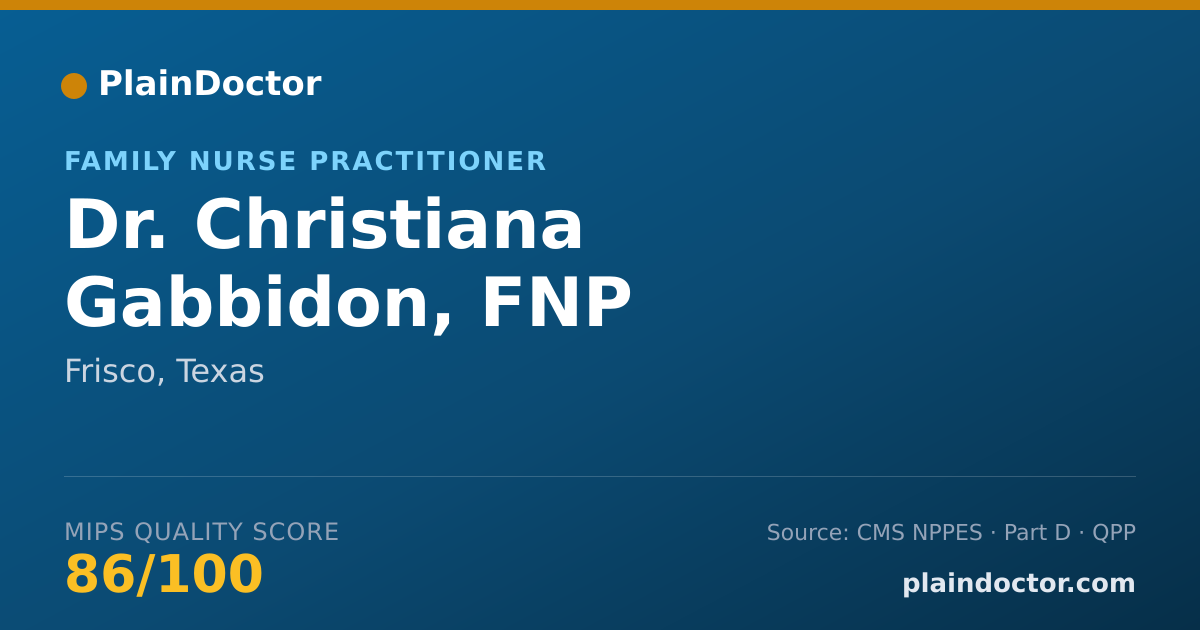 Shareable card for Christiana Gabbidon, FNP - Family Nurse Practitioner, Frisco, TX