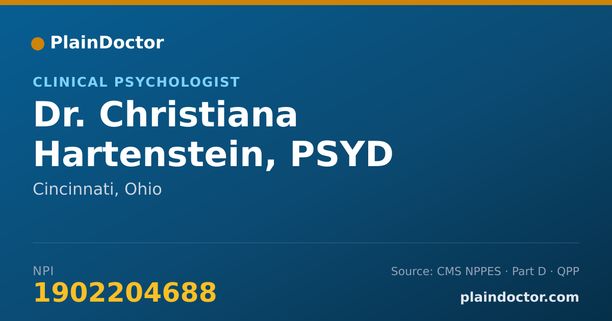 Shareable card for Christiana Hartenstein, PSYD - Clinical Psychologist, Cincinnati, OH