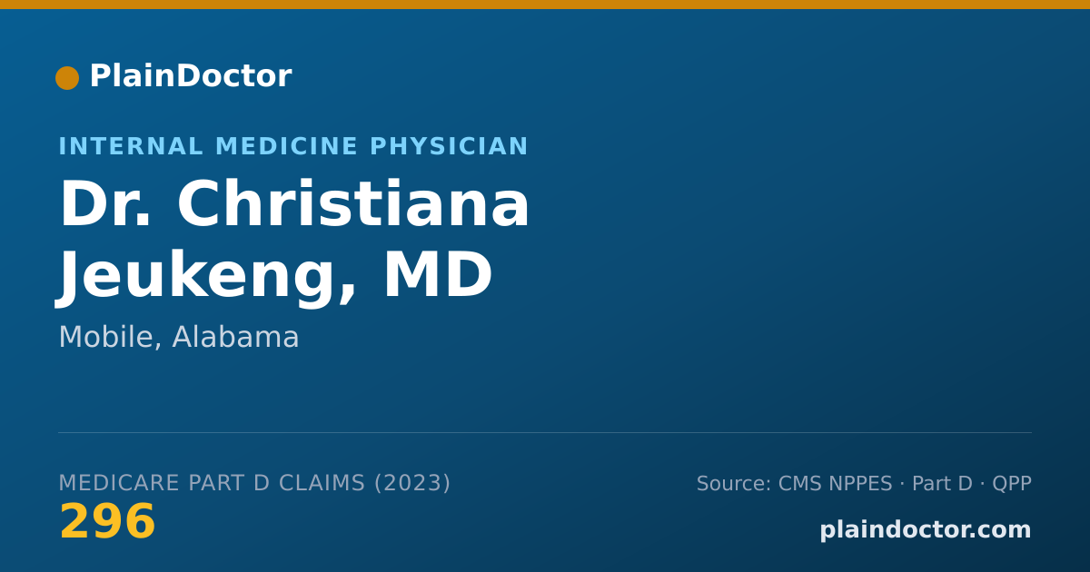 Shareable card for Christiana Jeukeng, MD - Internal Medicine Physician, Mobile, AL