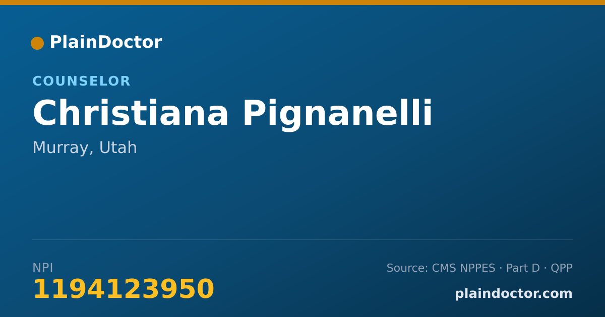 Shareable card for Christiana Pignanelli - Counselor, Murray, UT
