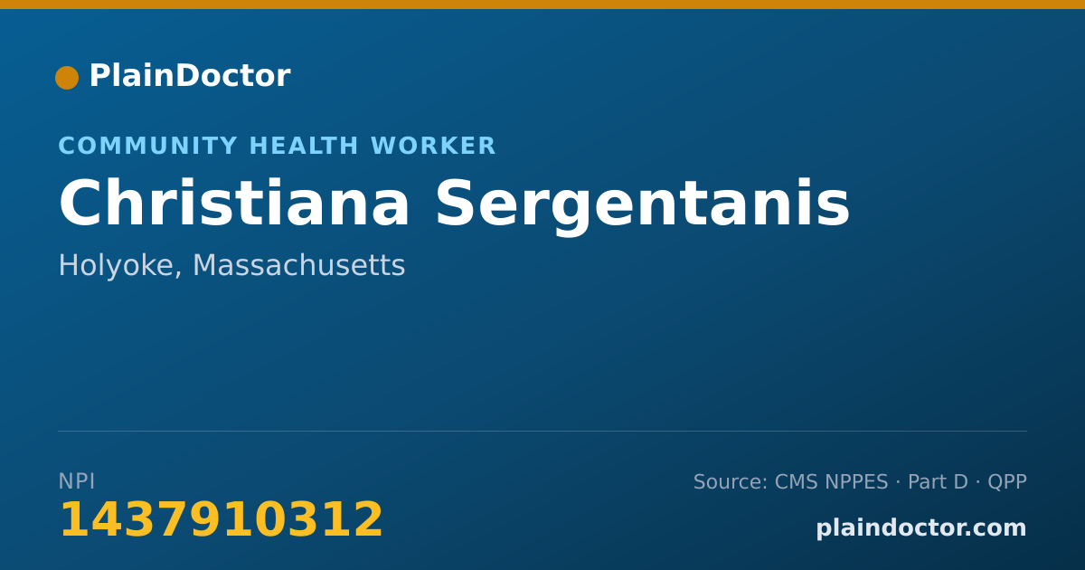 Shareable card for Christiana Sergentanis - Community Health Worker, Holyoke, MA