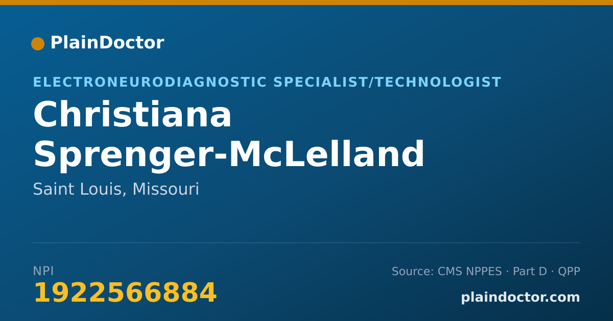 Shareable card for Christiana Sprenger-McLelland - Electroneurodiagnostic Specialist/Technologist, Saint Louis, MO