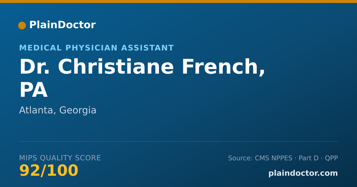 Shareable card for Christiane French, PA - Medical Physician Assistant, Atlanta, GA