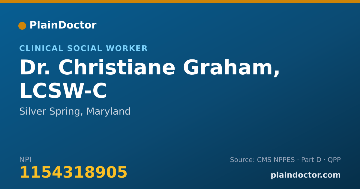 Shareable card for Christiane Graham, LCSW-C - Clinical Social Worker, Silver Spring, MD