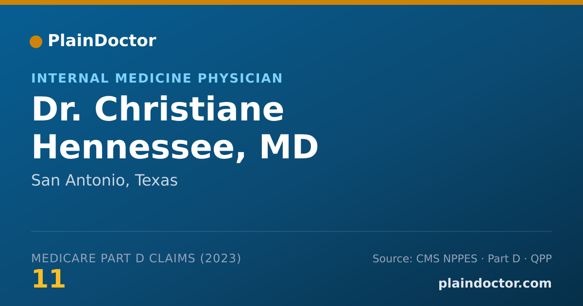 Shareable card for Christiane Hennessee, MD - Internal Medicine Physician, San Antonio, TX