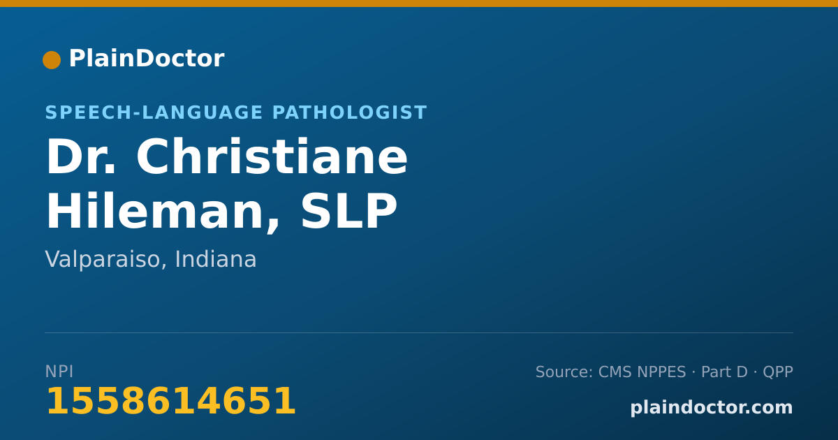 Shareable card for Christiane Hileman, SLP - Speech-Language Pathologist, Valparaiso, IN