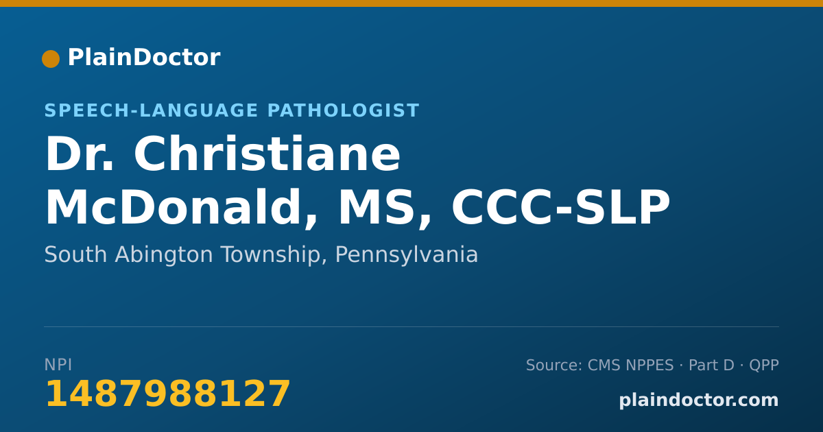 Shareable card for Christiane McDonald, MS, CCC-SLP - Speech-Language Pathologist, South Abington Township, PA