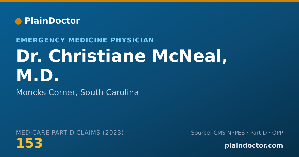 Shareable card for Christiane McNeal, M.D. - Emergency Medicine Physician, Moncks Corner, SC
