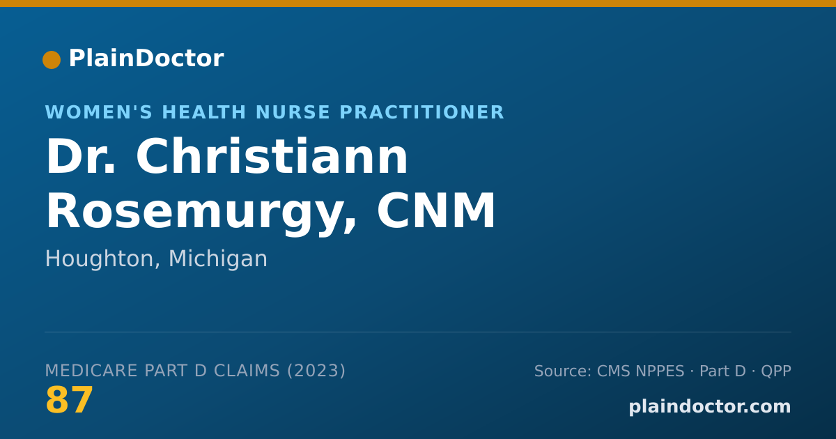 Shareable card for Christiann Rosemurgy, CNM - Women's Health Nurse Practitioner, Houghton, MI