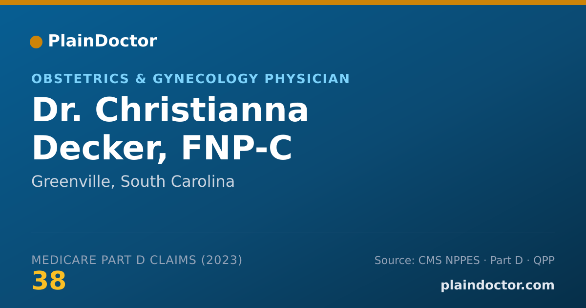 Shareable card for Christianna Decker, FNP-C - Obstetrics & Gynecology Physician, Greenville, SC