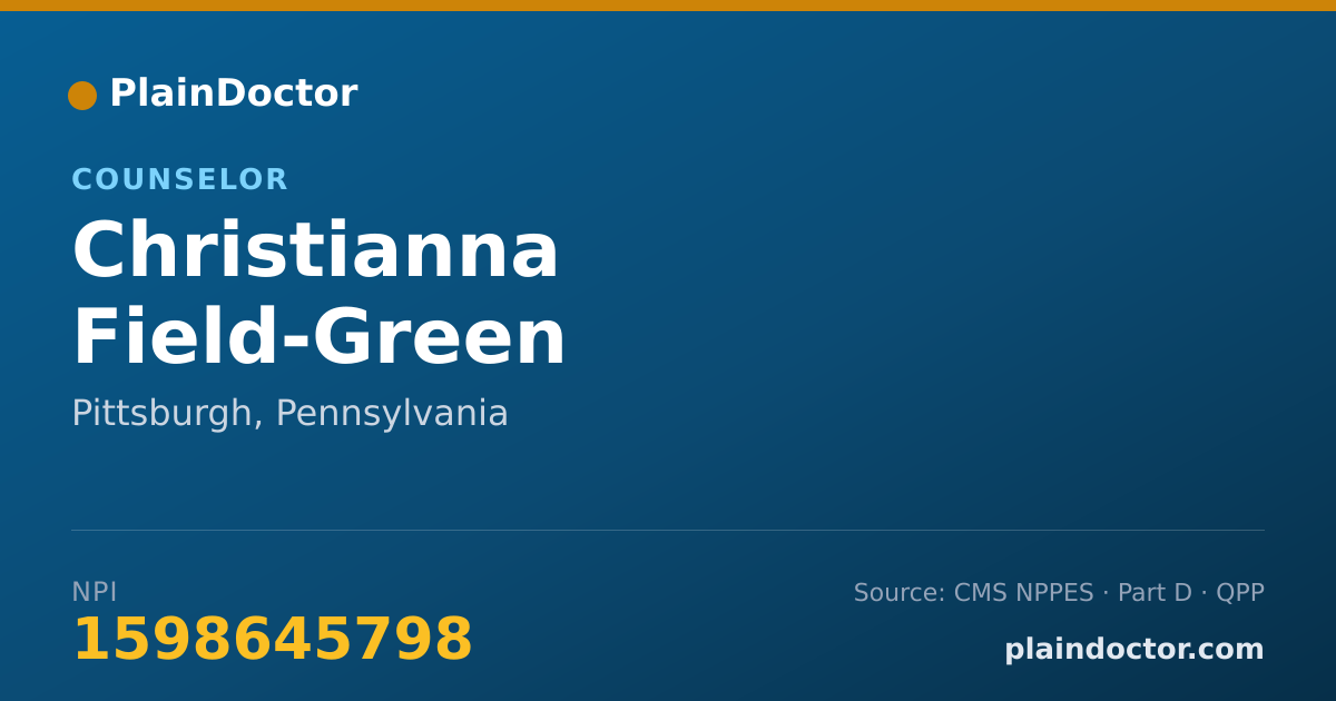 Shareable card for Christianna Field-Green - Counselor, Pittsburgh, PA