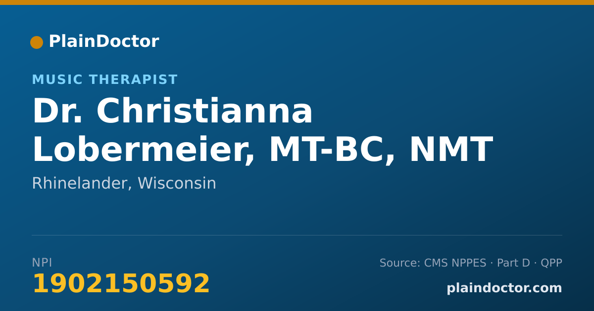 Shareable card for Christianna Lobermeier, MT-BC, NMT - Music Therapist, Rhinelander, WI