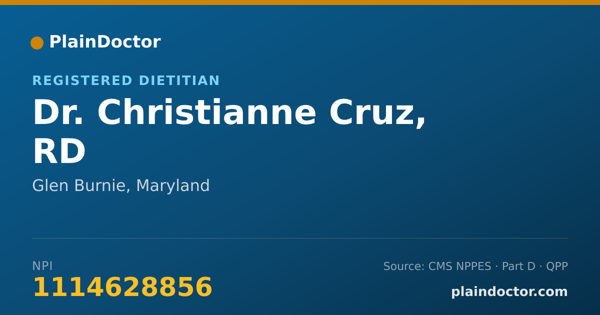 Shareable card for Christianne Cruz, RD - Registered Dietitian, Glen Burnie, MD