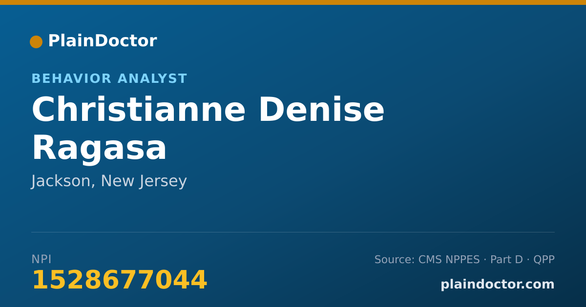 Shareable card for Christianne Denise Ragasa - Behavior Analyst, Jackson, NJ