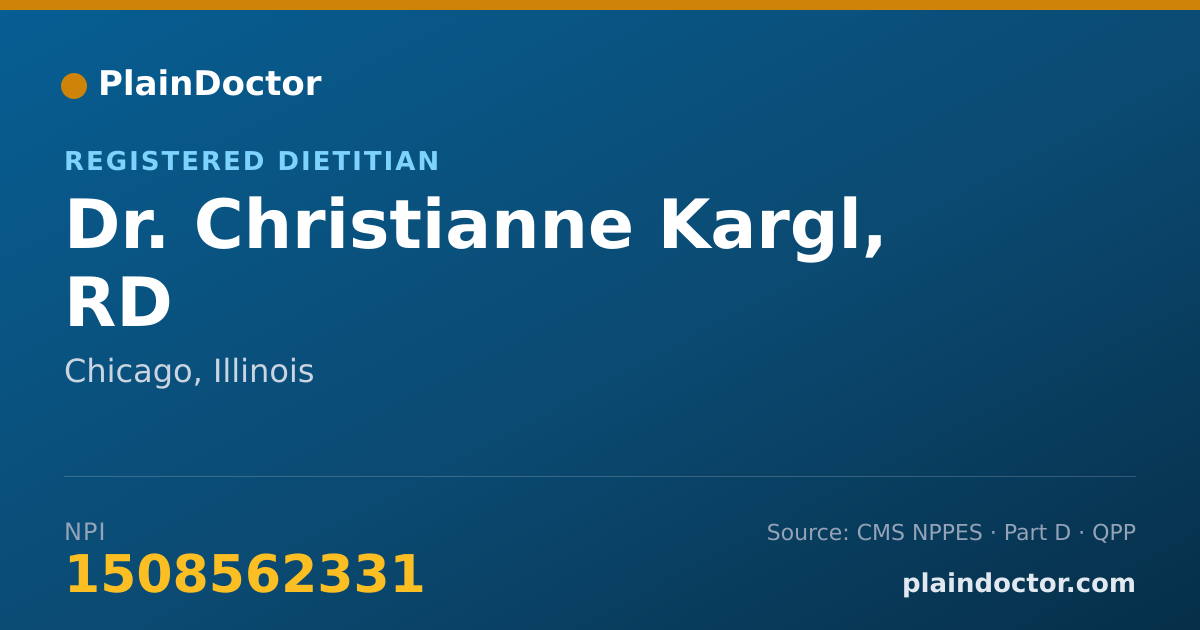 Shareable card for Christianne Kargl, RD - Registered Dietitian, Chicago, IL