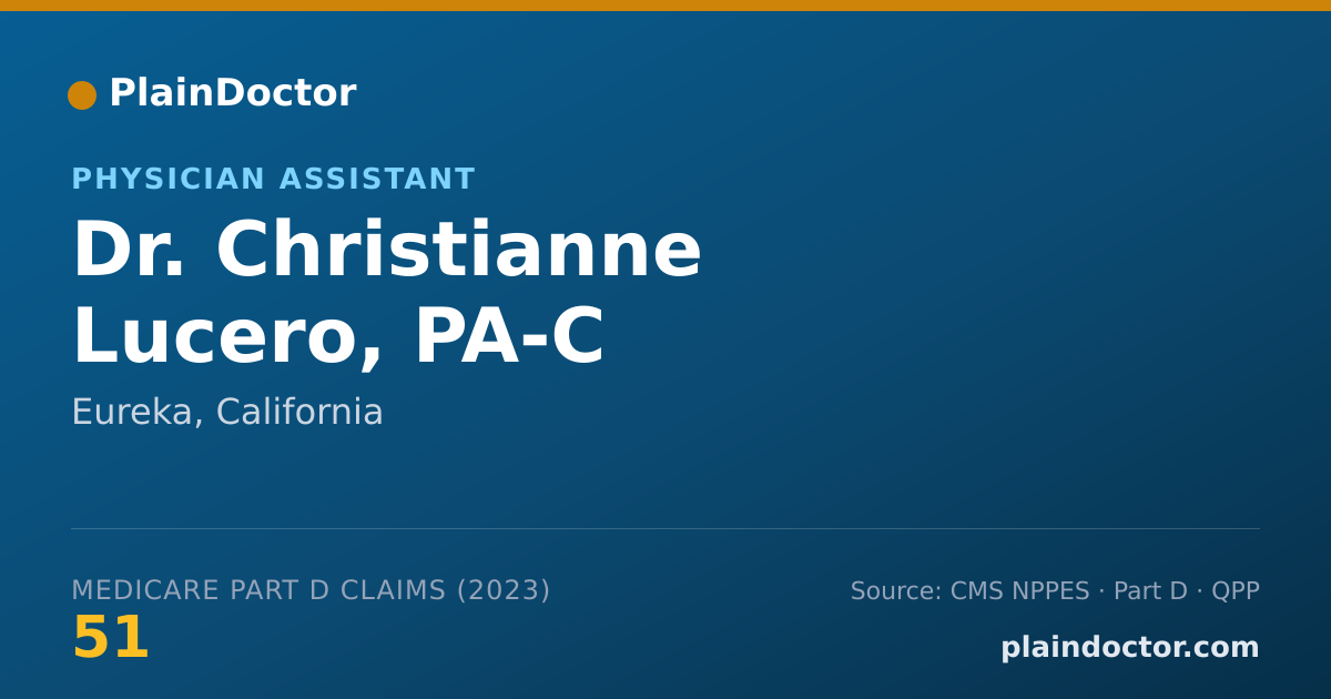 Shareable card for Christianne Lucero, PA-C - Physician Assistant, Eureka, CA