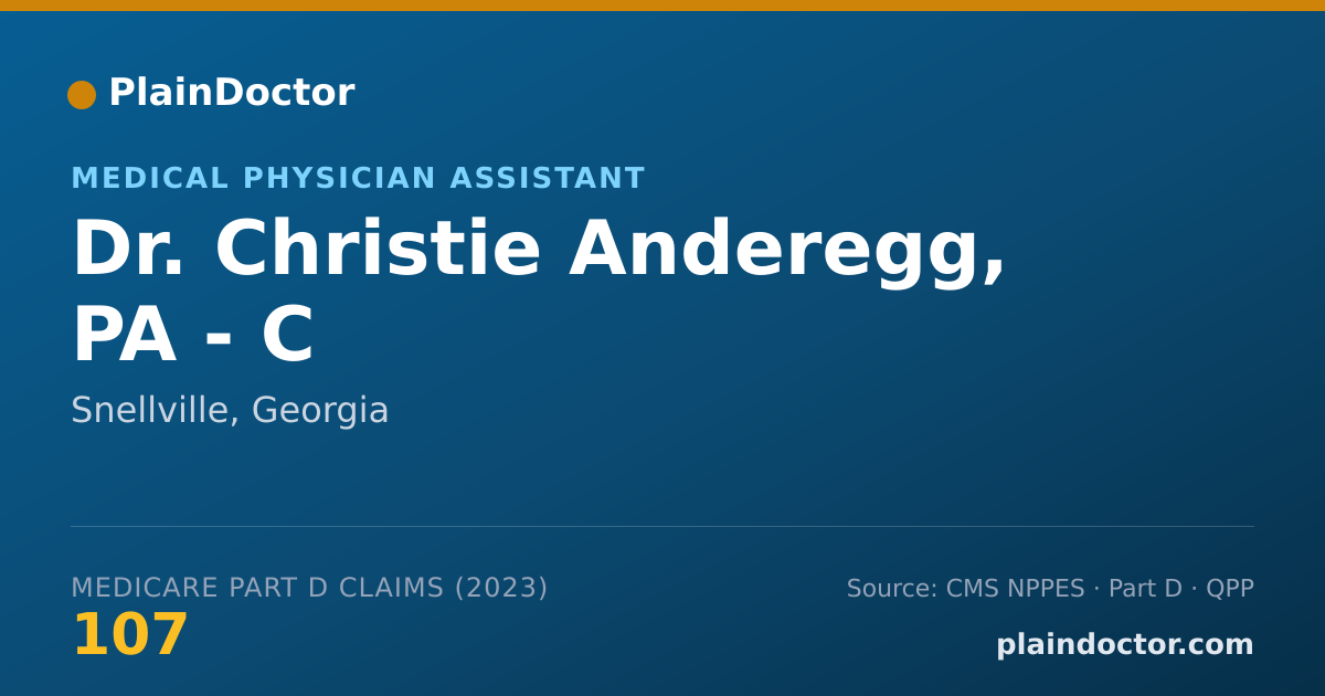 Shareable card for Christie Anderegg, PA - C - Medical Physician Assistant, Snellville, GA