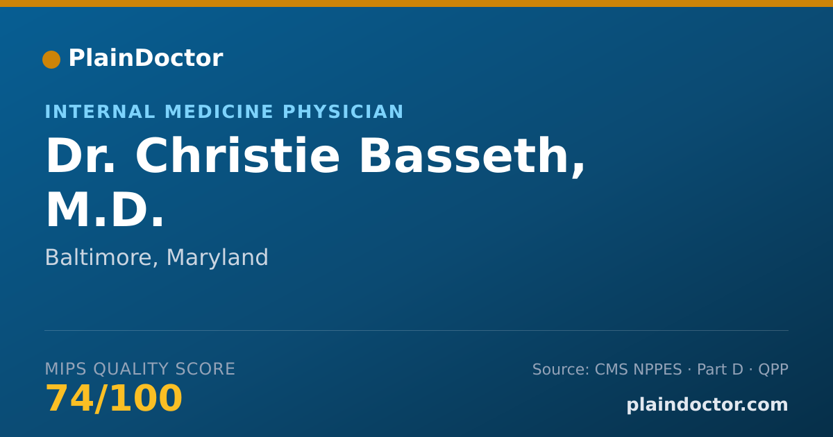 Shareable card for Christie Basseth, M.D. - Internal Medicine Physician, Baltimore, MD