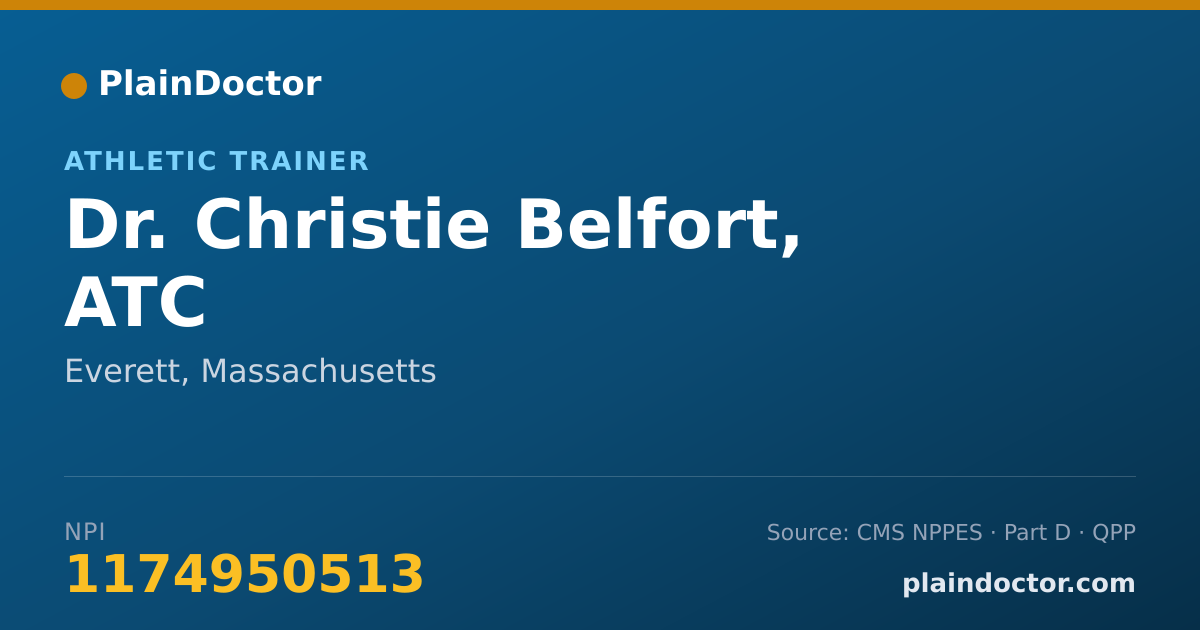 Shareable card for Christie Belfort, ATC - Athletic Trainer, Everett, MA